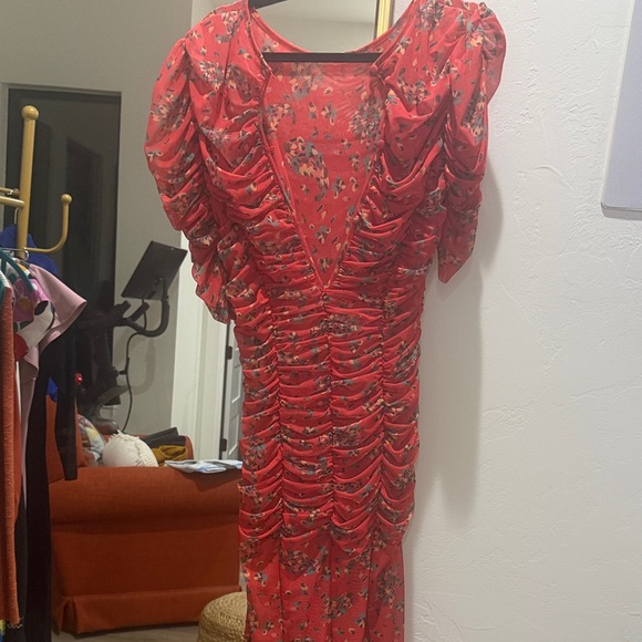 NWT Elegant Red Floral Free People Dress - Picture 4 of 9